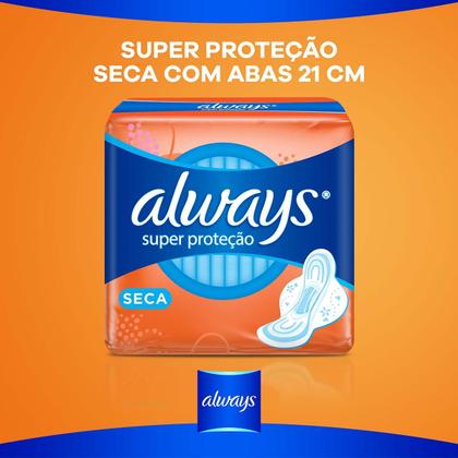 Imagem de Kit 4 und Absorvente Always Super Proteção Seca c/ Abas 8 und