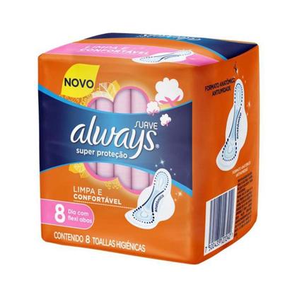 Imagem de Kit 4 und Absorvente Always Super Proteção Suave abas  8 und