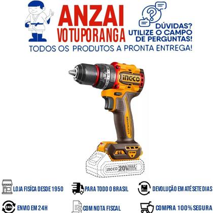 Imagem de Kit 4 unidades - ingco parafusadeira furadeira bl c impacto 1/2pol 20v linha p20s