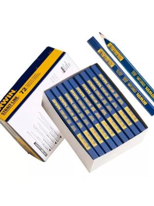 Imagem de Kit 4 Unidades Lápis Pedreiro Carpinteiro Marceneiro Irwin Azul