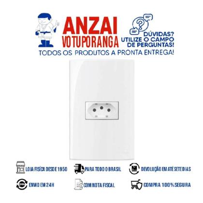 Imagem de Kit 4 unidades - mg conj 1 tomada 2p+t 10a sleek 4x2 branco (16004)