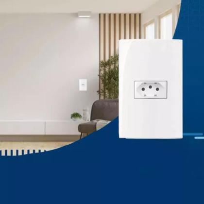 Imagem de Kit 4 unidades - mg conj 1 tomada 2p+t 20a sleek 4x2 branco (16003)