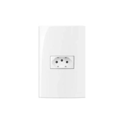 Imagem de Kit 4 unidades - mg conj 1 tomada 2p+t 20a sleek 4x2 branco (16003)