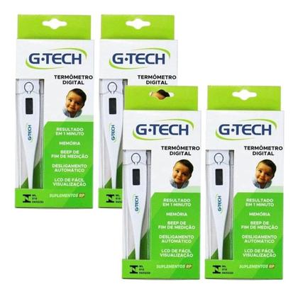 Imagem de Kit 4 Unidades Termometro Axilar Digital G-tech Branco