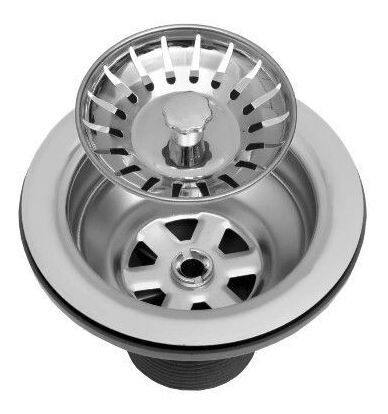 Imagem de Kit 4 Valvulas Americanas Inox 3 1/2 + Cestinha Pia Cozinha