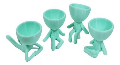 Imagem de Kit 4 Vasos Decor BOB  Robert Plant Para Suculentas  e Cactos Verde Pistache 6 cm