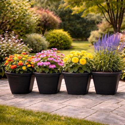 Imagem de Kit 4 Vasos Decorativos para Plantas Mudas Rosas e Samambaias - Decoração Elegante