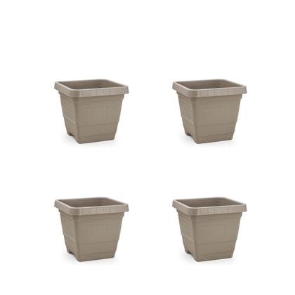 Imagem de Kit 4 Vasos para Plantas Quadrado Grande Resistente 18L