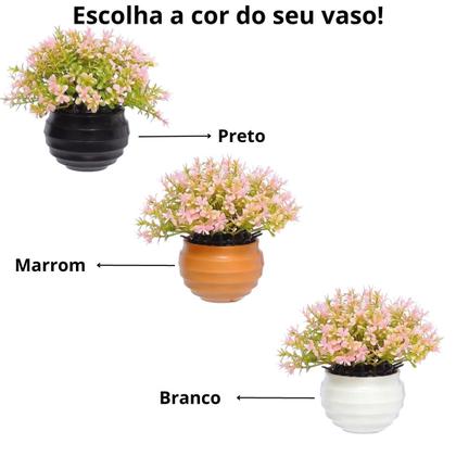 Imagem de Kit 4 Vasos Vasinhos Plantas Flores Artificial Decoração