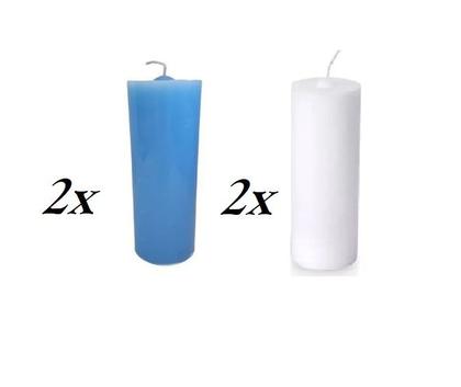 Imagem de Kit 4 Velas 3 Dias Votiva Colorida Branco E Azul Iemanja