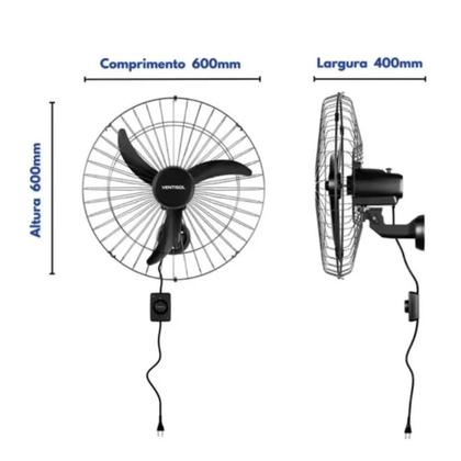 Imagem de Kit 4 Ventiladores De Parede Ventisol Oscilante 60cm 220V Potente Comercial