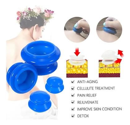 Imagem de Kit 4 Ventosas Silicone Ventosaterapia Massoterapia Gold