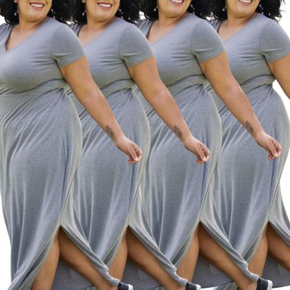 Imagem de Kit 4 Vestido Feminino Plus Size Midi Camisão com Bolso Viscolycra Saruel