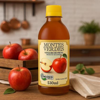 Imagem de Kit 4 Vinagre De Maçã Orgânico Montes Verdes 530Ml