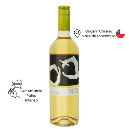 Imagem de Kit 4 Vinhos Chilenos Pinot Noir Rosé Carmenere Sauvignon Blanc e Branco Suave Cuentos del Fuego