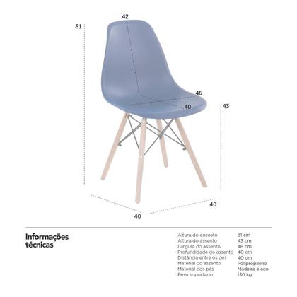 Imagem de KIT - 4 x cadeiras Charles Eames Eiffel DSW - Base de madeira clara