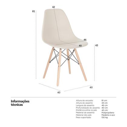 Imagem de KIT - 4 x cadeiras Charles Eames Eiffel DSW - Base de madeira clara