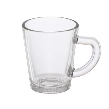 Imagem de Kit 4 Xicara Caneca Copo De Vidro Transparente Café Chá Cappuccino Alça 70ml