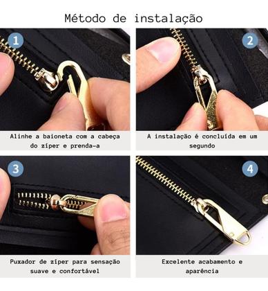Imagem de Kit 4 Zíper Universal Extrator Destacável Cabeça Instantâneo