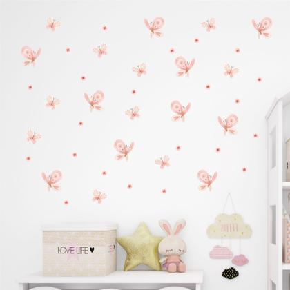 Imagem de Kit 40 Adesivos Decorativos Borboletas Flores Quarto Bebê Menina