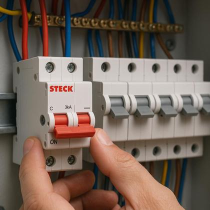 Imagem de Kit 40 Disjuntor Steck 50A Curva C SDD62C50 2 polos 3ka