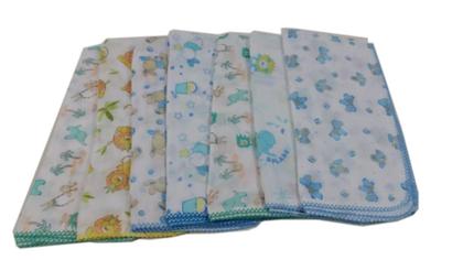 Imagem de Kit 40 Fraldas De Pano Estampada Algodão com crochê Menino