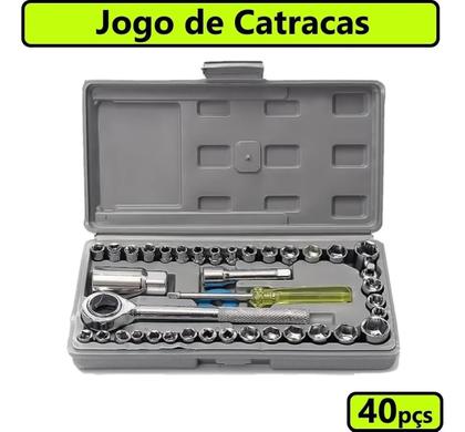 Imagem de Kit 40 Peças Catraca Irreversível: Tudo o que Precisa em uma Só Caixa