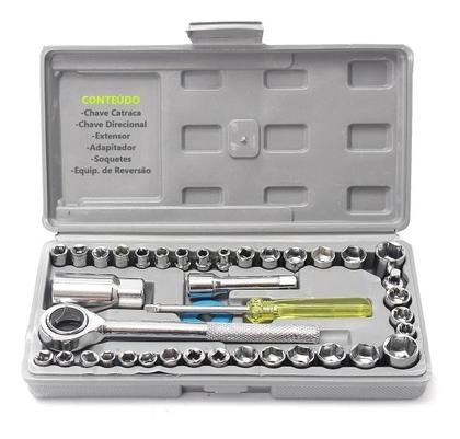 Imagem de Kit 40 Peças Catraca Irreversível: Tudo o que Precisa em uma Só Caixa