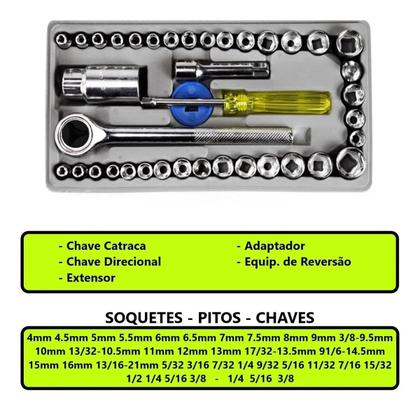 Imagem de Kit 40 Peças Catraca Irreversível: Tudo o que Precisa em uma Só Caixa