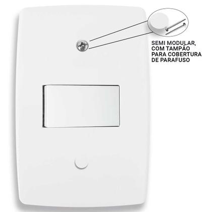 Imagem de Kit 40 peças contem 10 interruptores simples e 30 tomadas 10a 2p+t branca modular linha finesse blux com placa 4x2 padrão novo