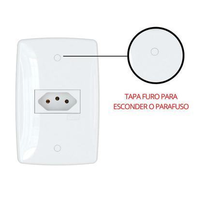 Imagem de Kit 40 peças contem 10 interruptores simples e 30 tomadas 10a 2p+t branca modular linha finesse blux com placa 4x2 padrão novo