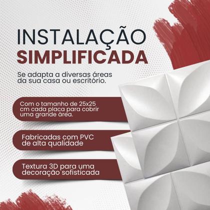 Imagem de Kit 40 Placas PVC 3D Revestimento Parede Flor Pétalas 25cm