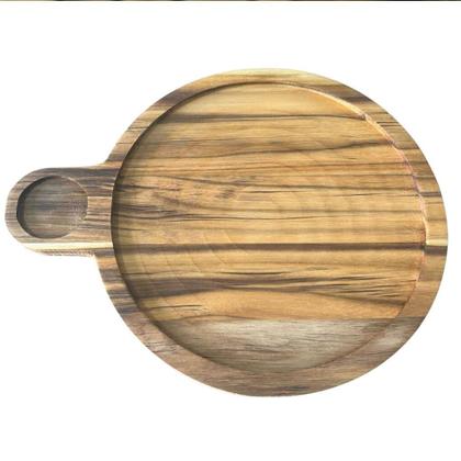 Imagem de Kit 40 Tábuas 23cm Servir com Ramekin 30ml Teca Petisqueira Zanline Restaurante Bar Churrascaria