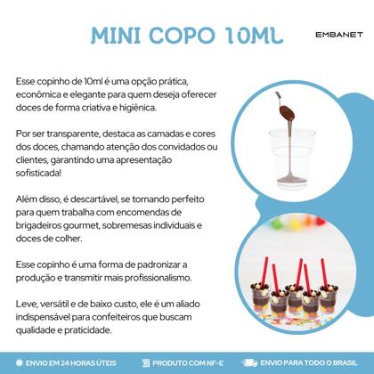 Imagem de Kit 40U Copinho 10ml Mini Sobremesa Doce Descartável Cristal