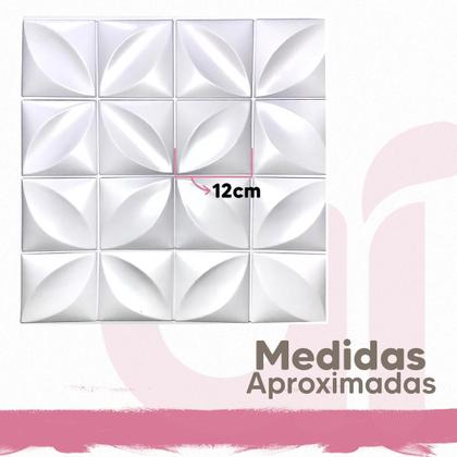 Imagem de Kit 45 Placas 3D Adesivas Modelo Mini Petelas Pvc 50X50Cm