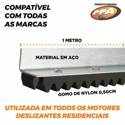 Imagem de Kit 4,5M Cremalheira Residencial Custom 1M Portão Automático Deslizante