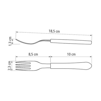 Imagem de KIT - 48 Garfos de Mesa Leme com Lâmina em Aço Inox Cabo Preto GPBAG - Tramontina