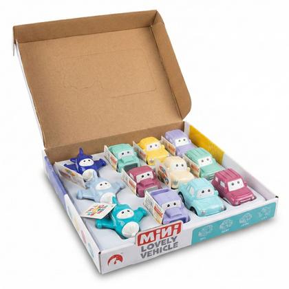 Imagem de Kit 48 Mini Carrinhos A Fricção Coloridos Infantis Com Rodas Emborrachadas Atacado