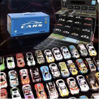 Imagem de Kit 48 Mini Carrinhos Educativos Msp Kids Pista Container 164 Plástico AB