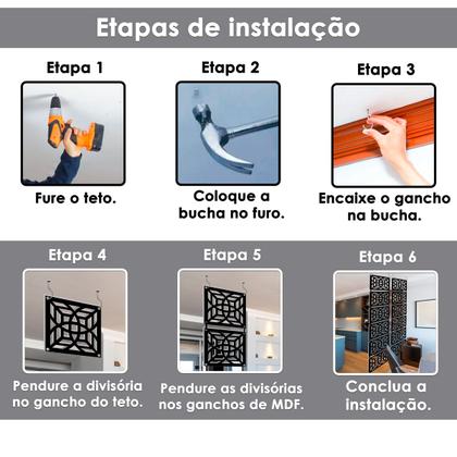 Imagem de Kit 48 Painel decorativo de MDF na cor preta divisória de ambiente painel premium cozinha escritório lavanderia