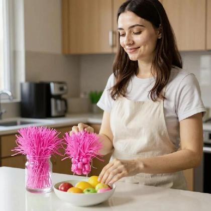 Imagem de Kit 48 Papel de Bala Seda Rosa Pink com 2 Franjas p/ Balas