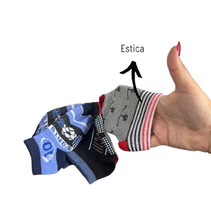 Imagem de Kit 48 Pares Meia Infantil Antiderrapante Menino 2 a 4 anos