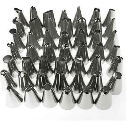 Imagem de Kit 48 Peças Bico De Confeiteiro Inox Padeiro Confeitar