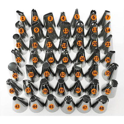 Imagem de Kit 48 Peças Bico De Confeiteiro Inox Padeiro Confeitar