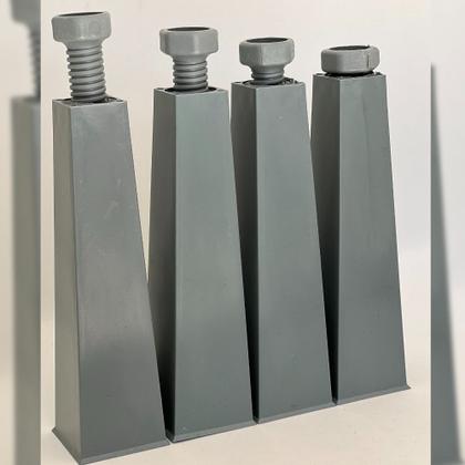 Imagem de Kit 48 Pés Plásticos Pirâmide 17 cm Cinza Para Armário M02 Balcão Móveis Cozinha - Inoviza