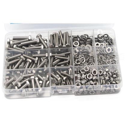 Imagem de Kit 480 parafusos sextavado ext. porca arruela pressao inox