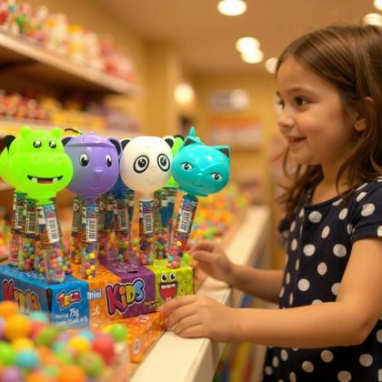 Imagem de kit 4un bichinhos com Balinhas Confeitos tecs mini kids 5gr