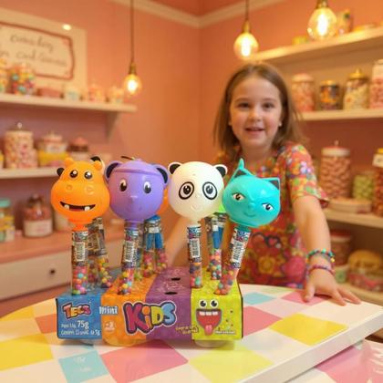 Imagem de kit 4un bichinhos com Balinhas Confeitos tecs mini kids 5gr