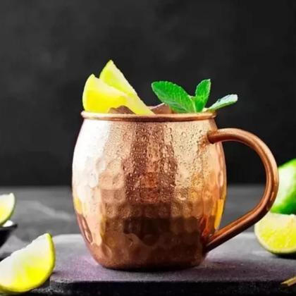 Imagem de Kit 4Un Copo Caneca Inox Para Drink Moscow Mule 450Ml Rosê