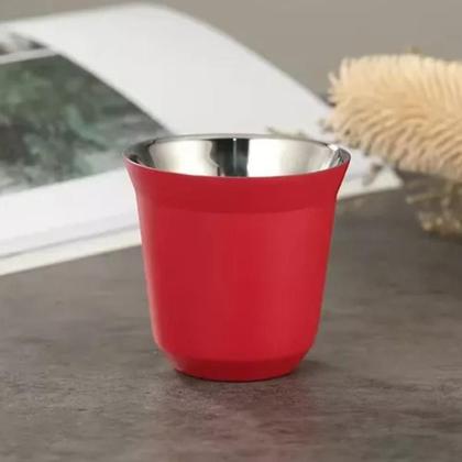 Imagem de Kit 4Un Copos 90Ml Café Espresso Pixie Inox Parede Dupla